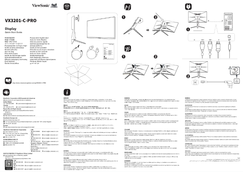 Page 1 de la notice Guide de démarrage rapide Viewsonic VX3201-C-PRO