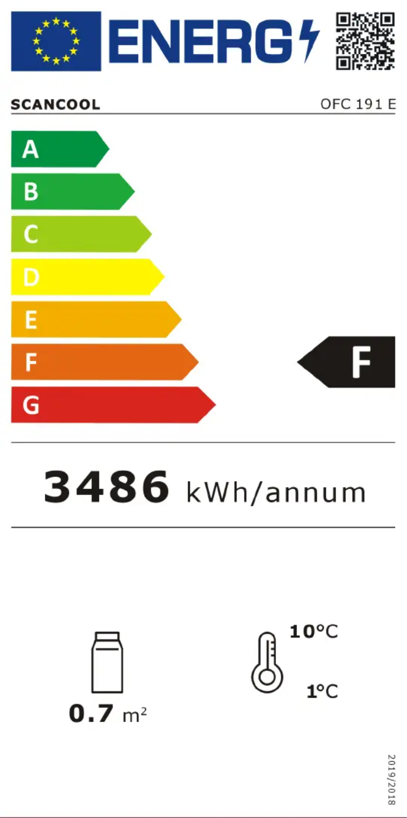 Page n°1 - Label énergétique Scancool OFC 191 E