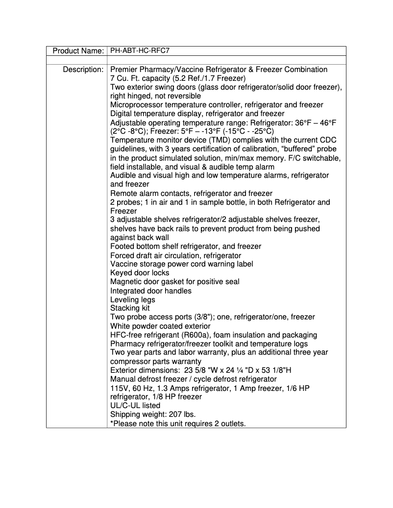 Page n°1 - Manuel utilisateur American BioTech Supply PH-ABT-HC-RFC7