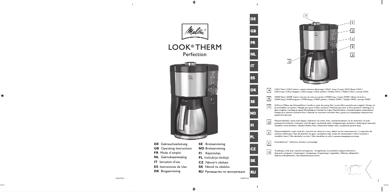 Page 1 de la notice Manuel utilisateur Melitta Look V Therm Perfection