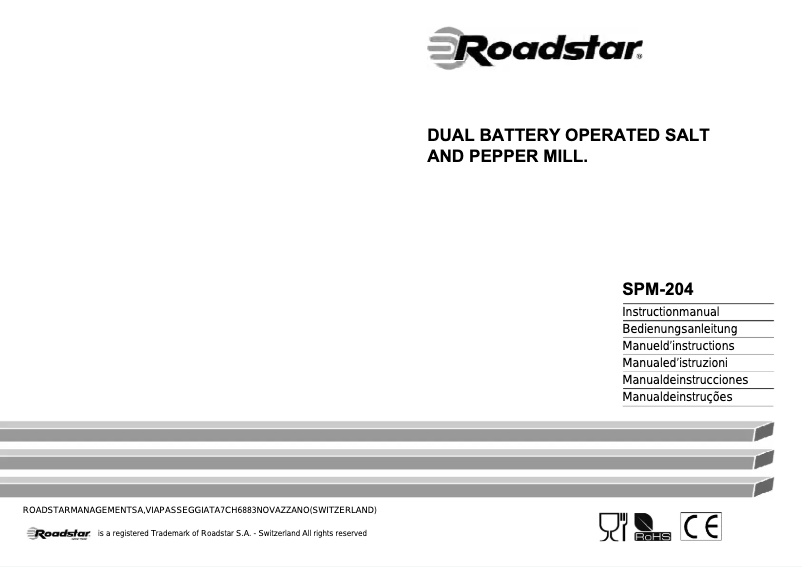 Page 1 de la notice Manuel utilisateur Roadstar SPM-204