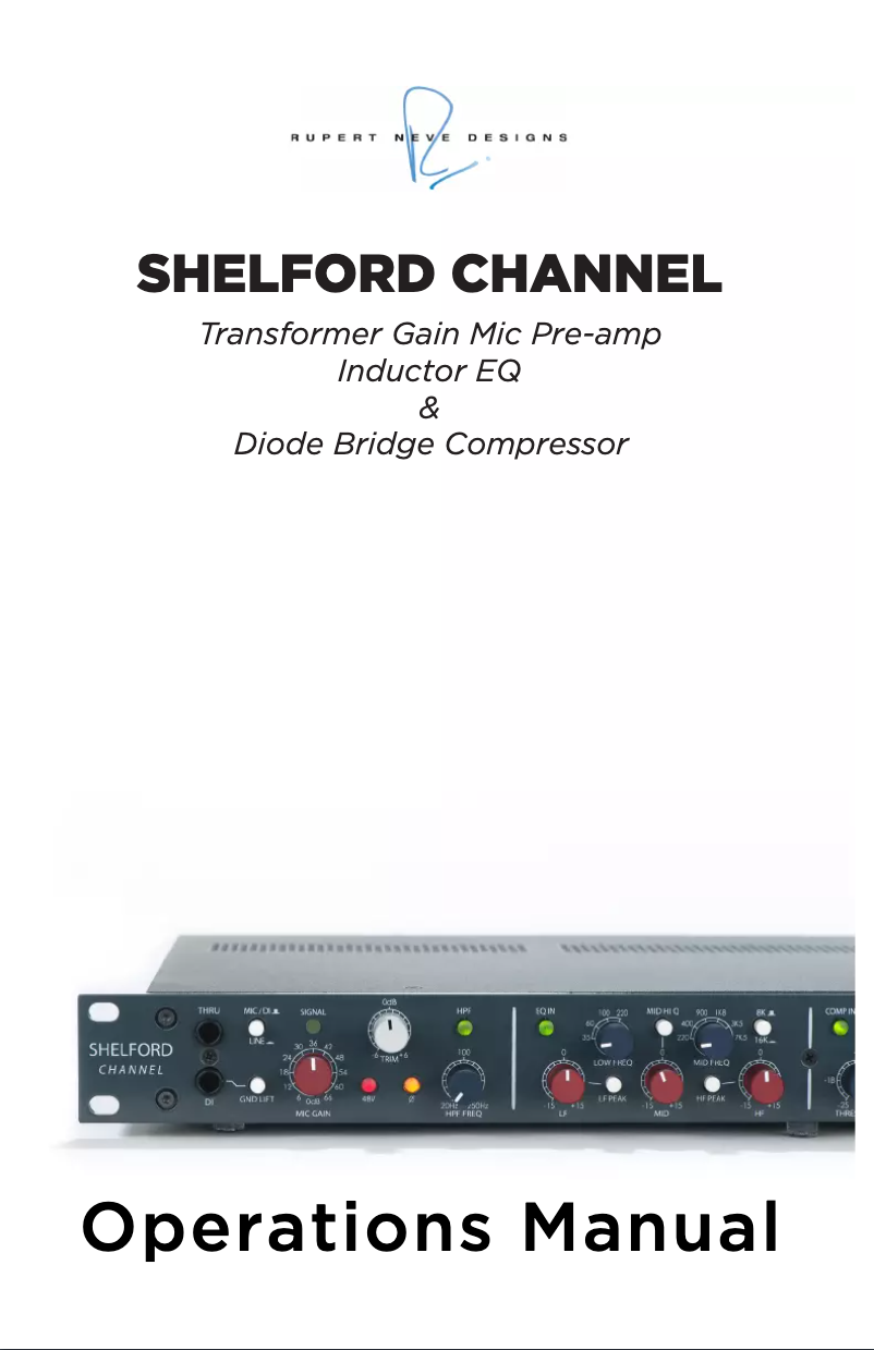 Page 1 de la notice Manuel utilisateur Rupert Neve Designs Shelford Channel