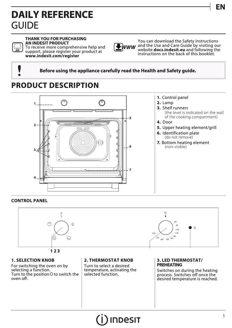 Page 1 de la notice Manuel utilisateur Indesit IFW 6220 BL