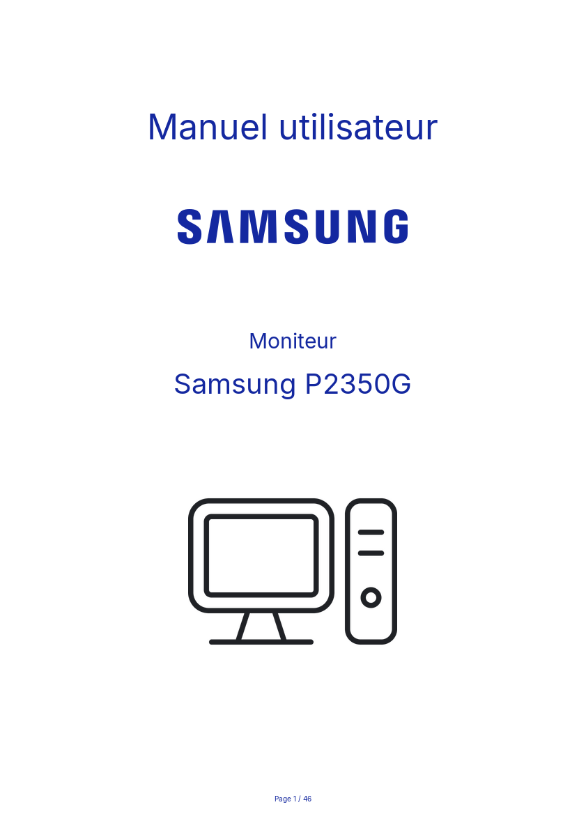 Page n°1 - Manuel utilisateur Samsung P2350G
