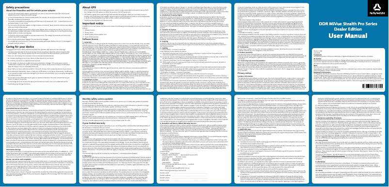 Page 1 de la notice Manuel utilisateur Navman MiVue Stealth Pro