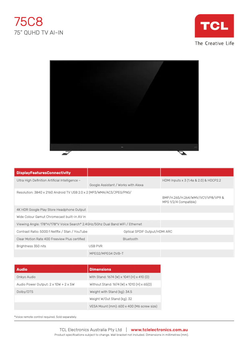 Imagen de la primera página del manual del dispositivo 75C8