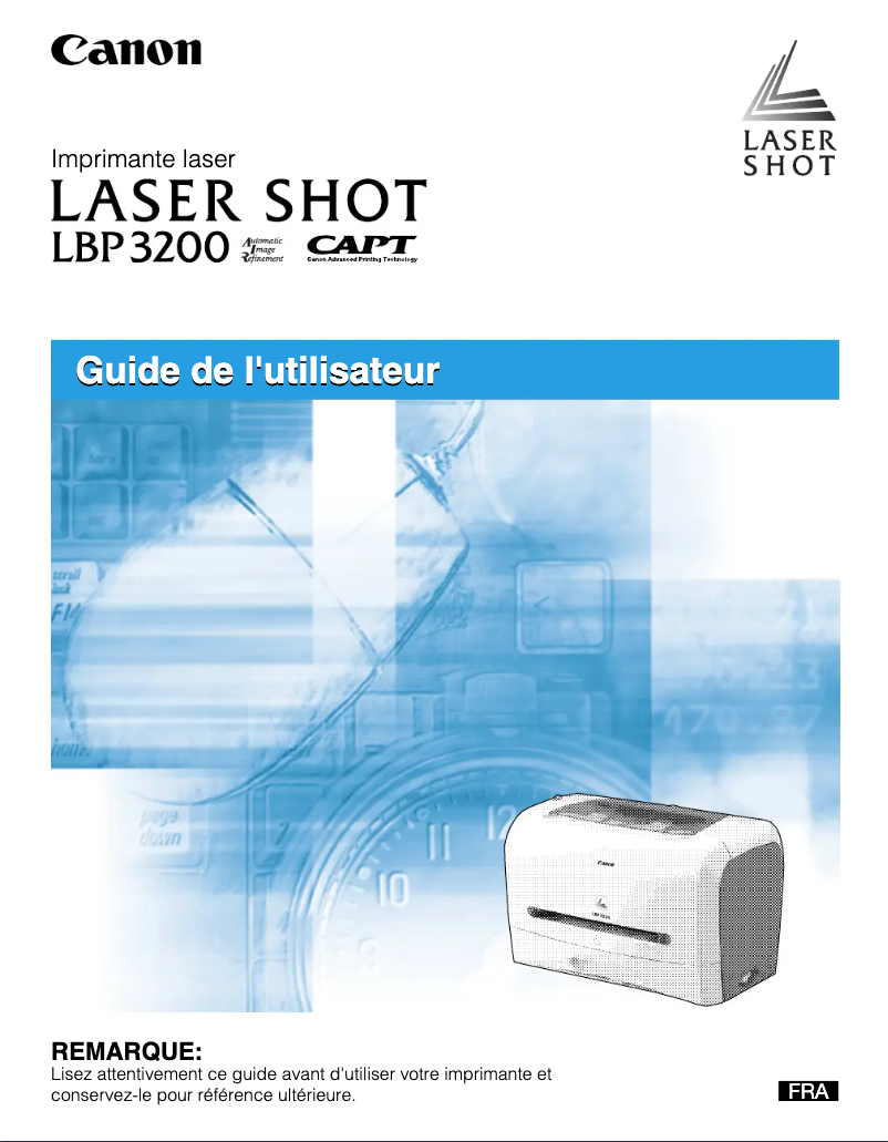 Page 1 de la notice Manuel utilisateur Canon Laser Shot LBP3200