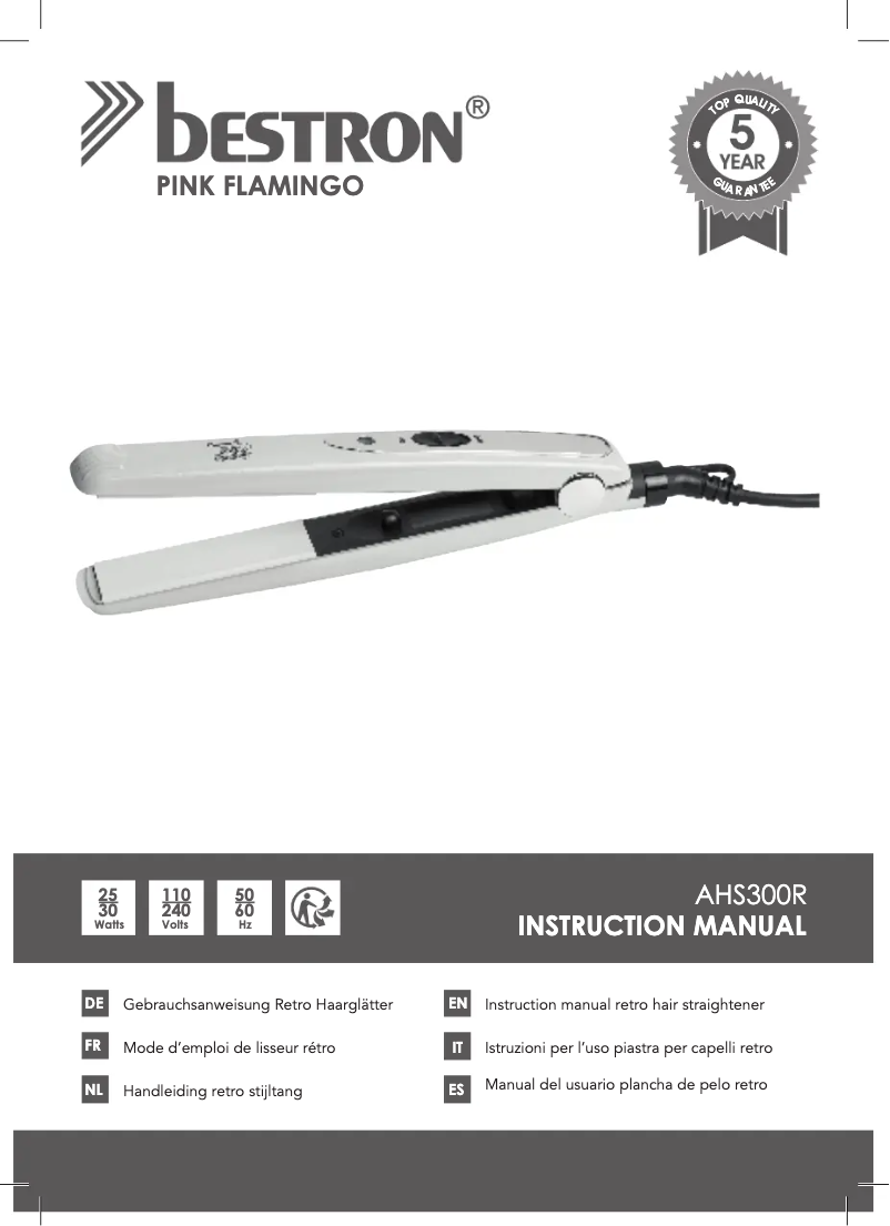 Page n°1 - Manuel utilisateur Bestron AHS300R