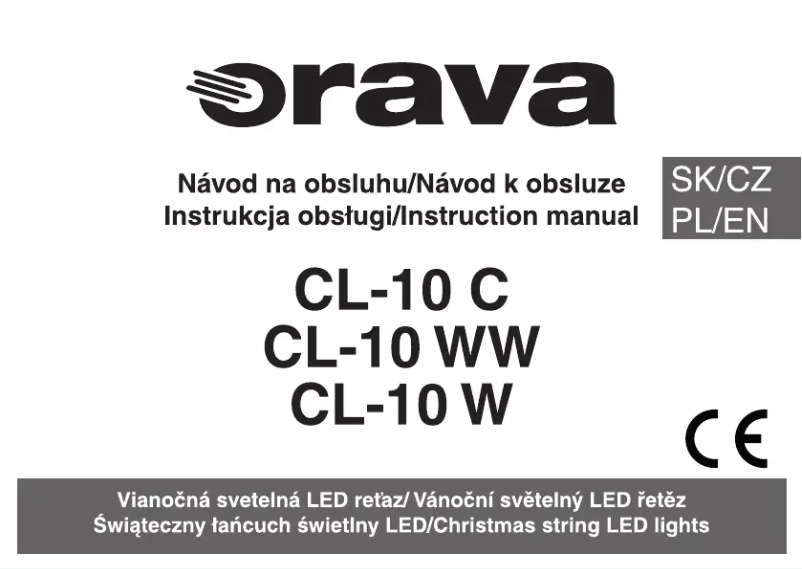 Page n°1 - Manuel utilisateur Orava CL-10 W