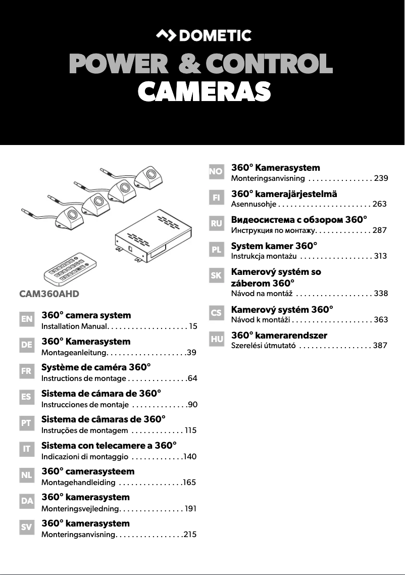 Page 1 de la notice Manuel utilisateur Dometic PerfectView CAM 360 AHD