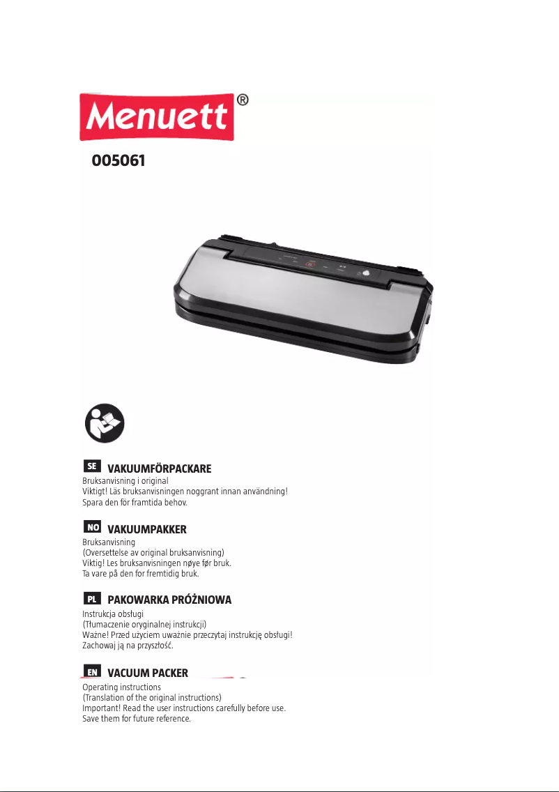 Page n°1 - Manuel utilisateur Menuett 005-061