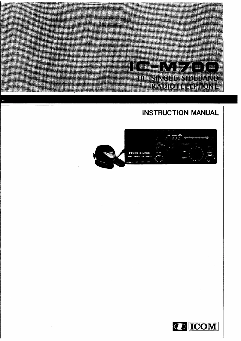Image de la première page du manuel de l'appareil IC-M700