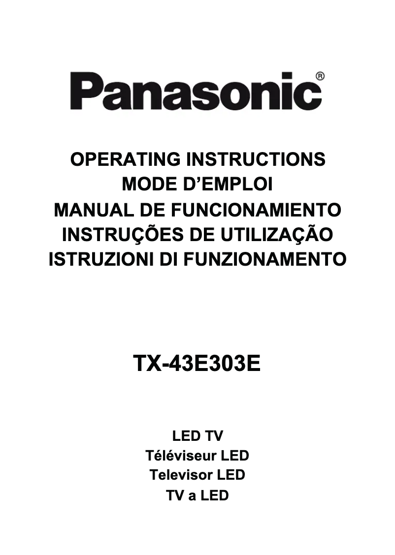 Page n°1 - Manuel utilisateur Panasonic Viera TX-43E303E