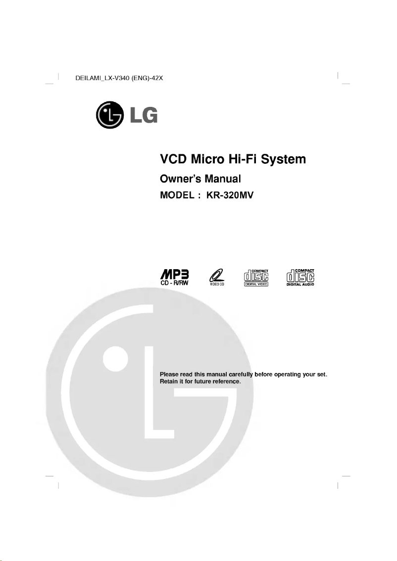 Page 1 of the manual User Manual LG LX-V340