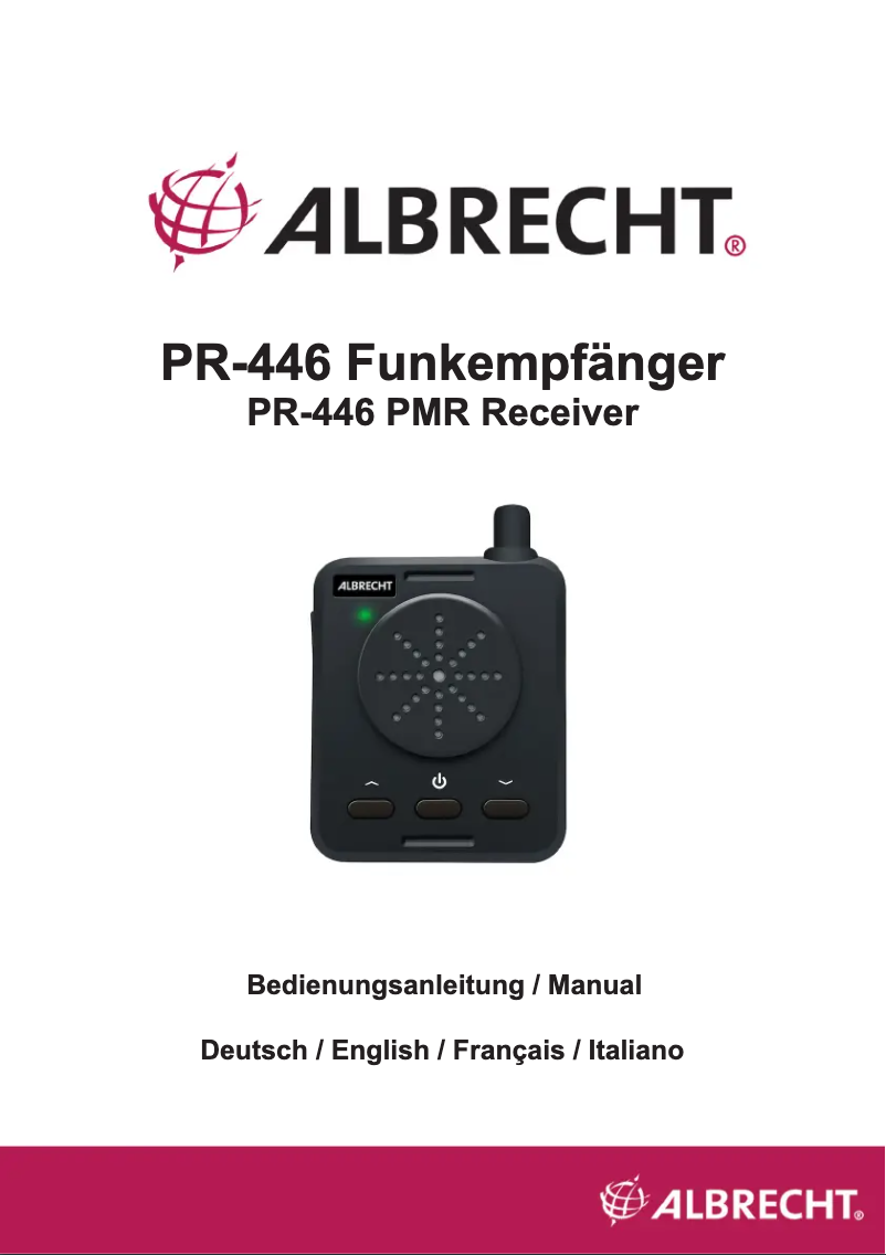 Page 1 de la notice Manuel utilisateur Albrecht PR-446