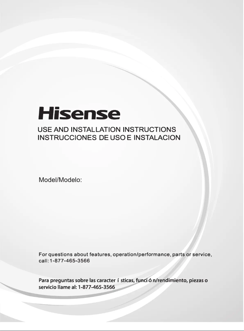 Page 1 de la notice Manuel utilisateur Hisense AP0522CR1W
