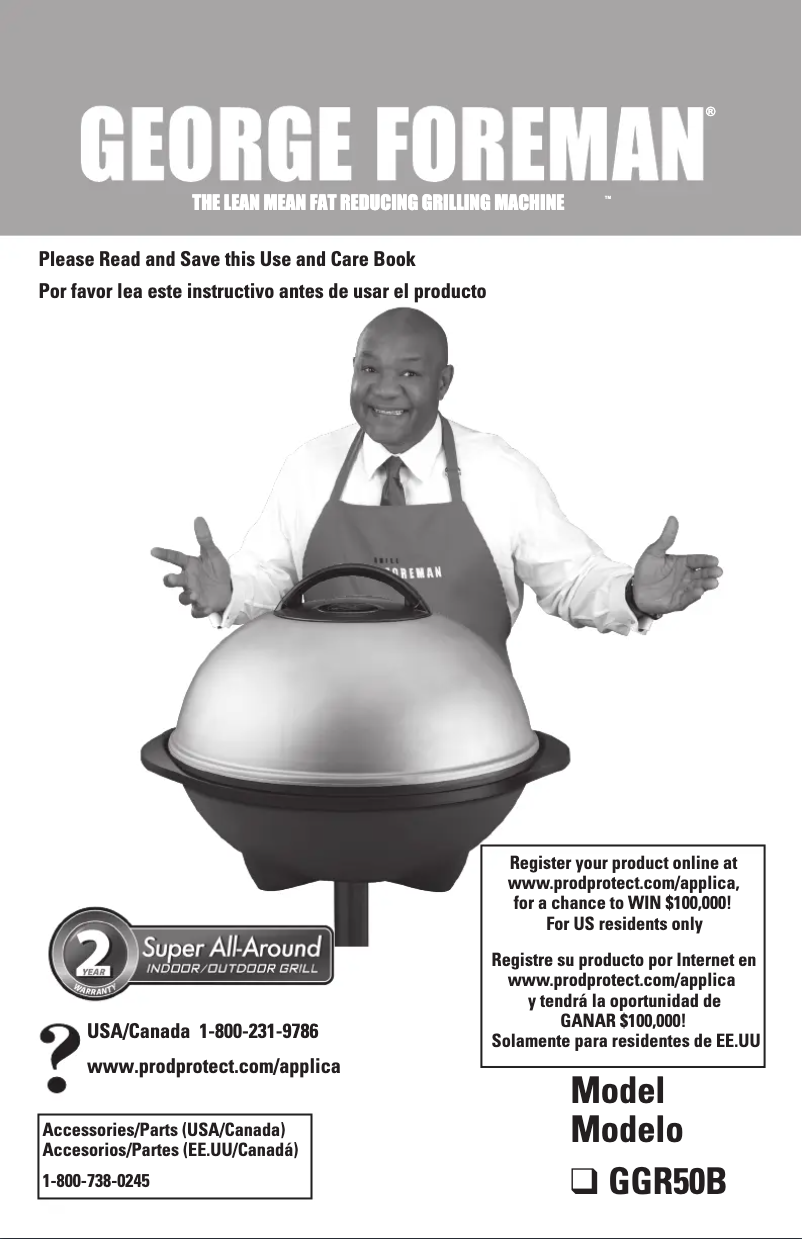 Página 1 del manual Manual de usuario George Foreman GGR50B