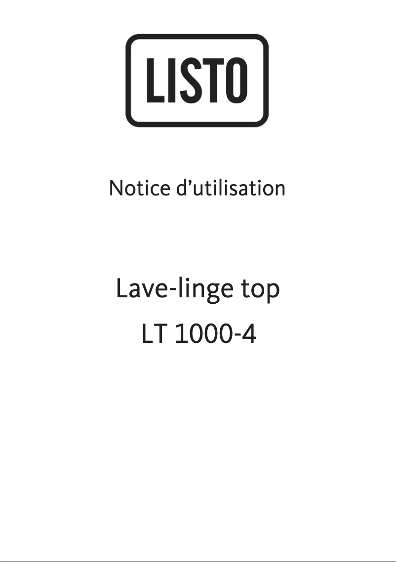 Image de la première page du manuel de l'appareil LT 1000-4