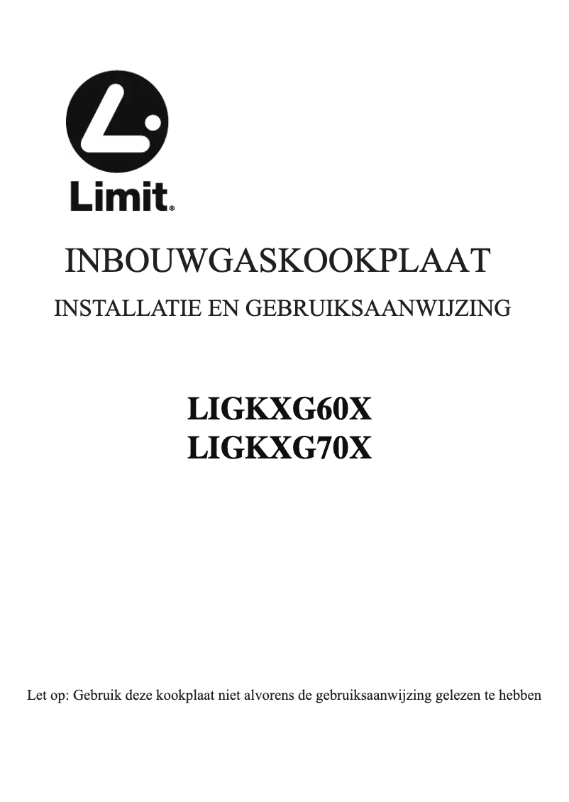 Page 1 de la notice Manuel utilisateur Limit LIGKXG70X