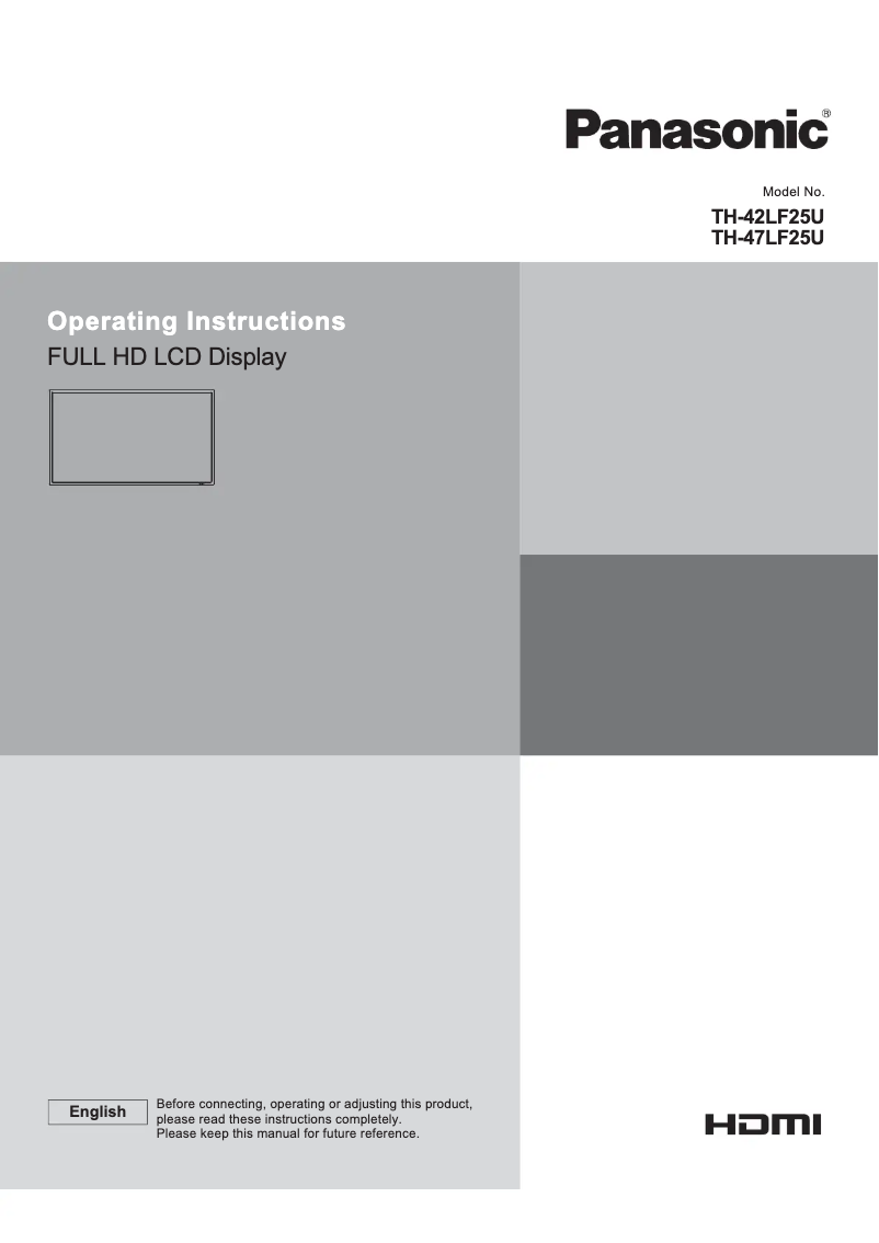 Page 1 de la notice Manuel utilisateur Panasonic TH-42LF25U