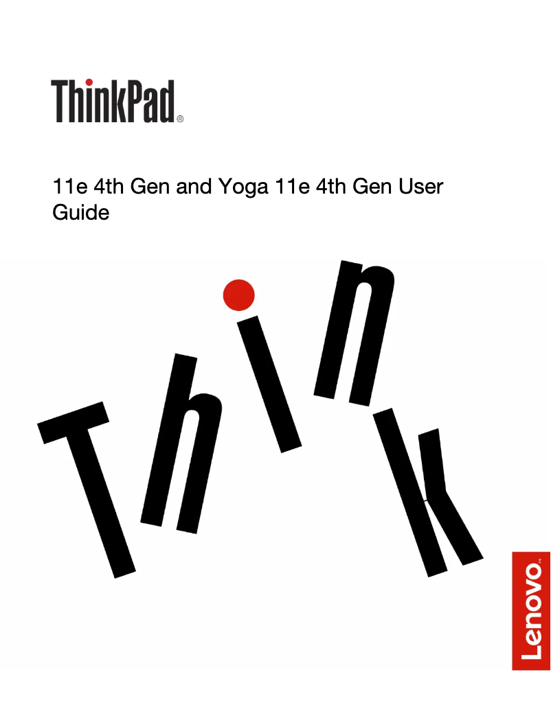 Page n°1 - Manuel utilisateur Lenovo Thinkpad Yoga 11e G4