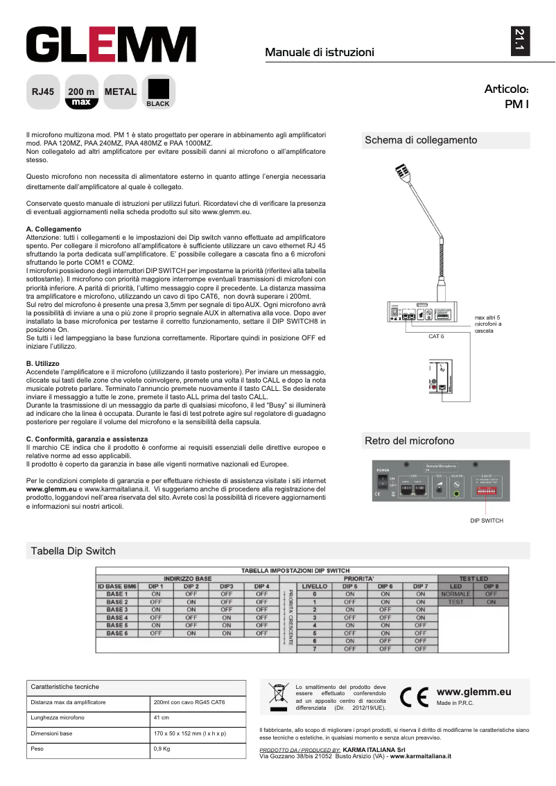 Página 1 del manual Manual de usuario Glemm PM 1