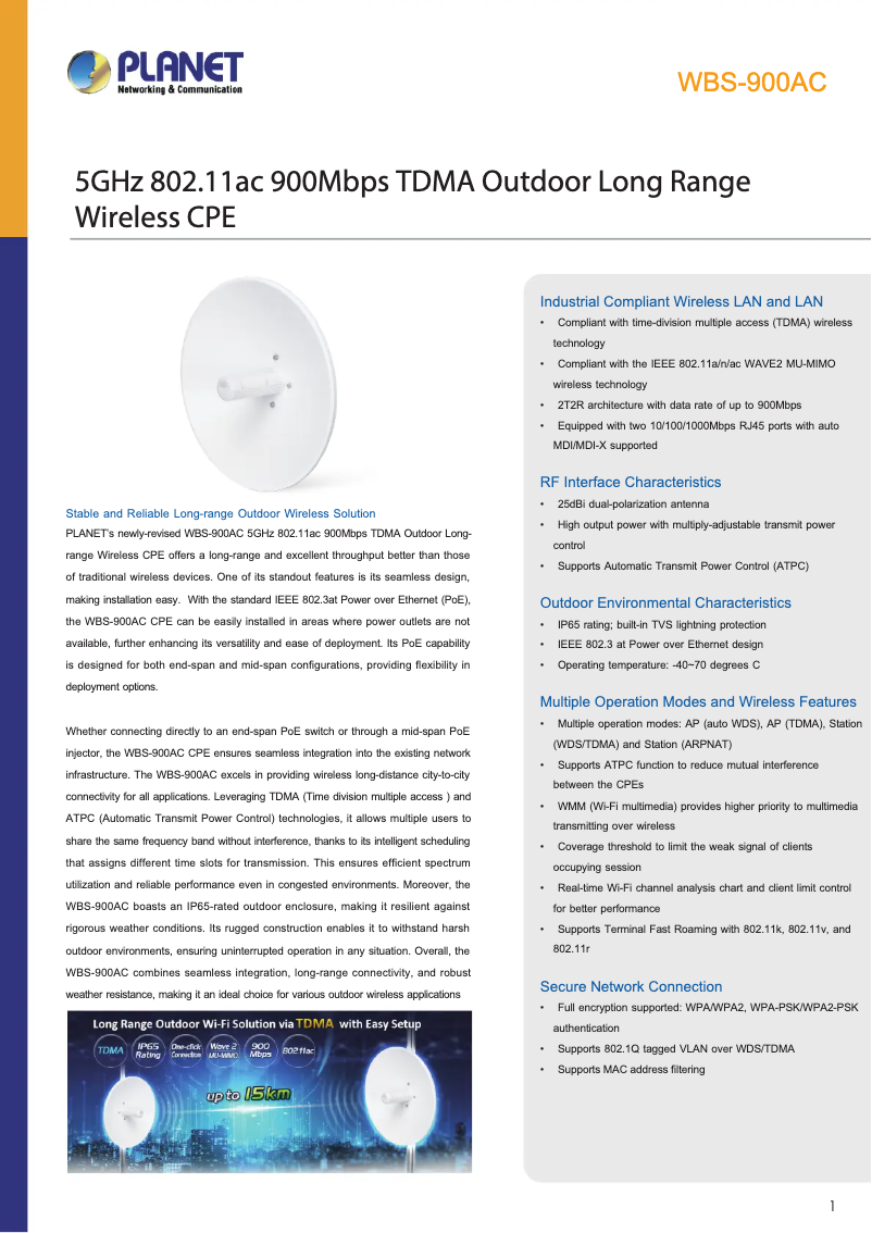 Image de la première page du manuel de l'appareil WBS-900AC