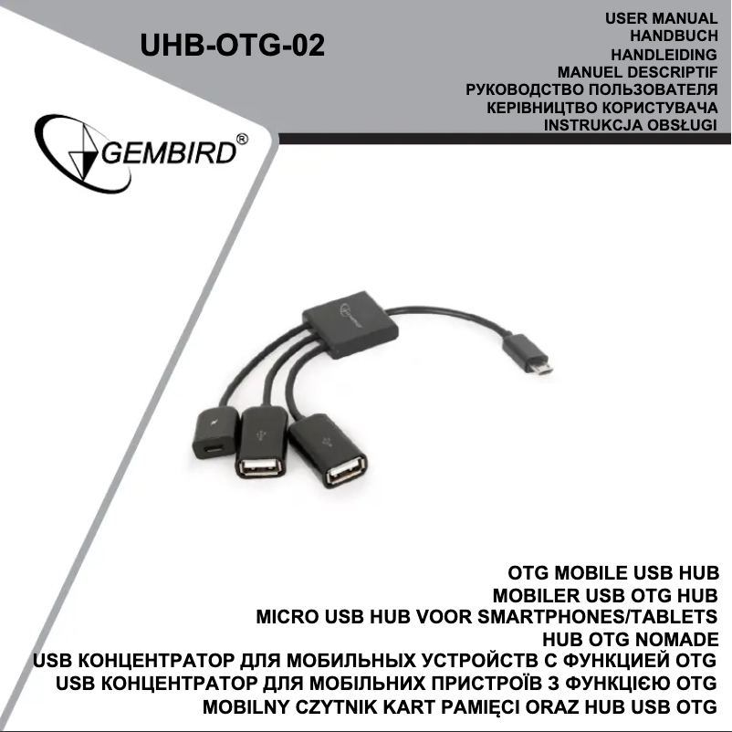 Page n°1 - Manuel utilisateur Gembird UHB-OTG-02
