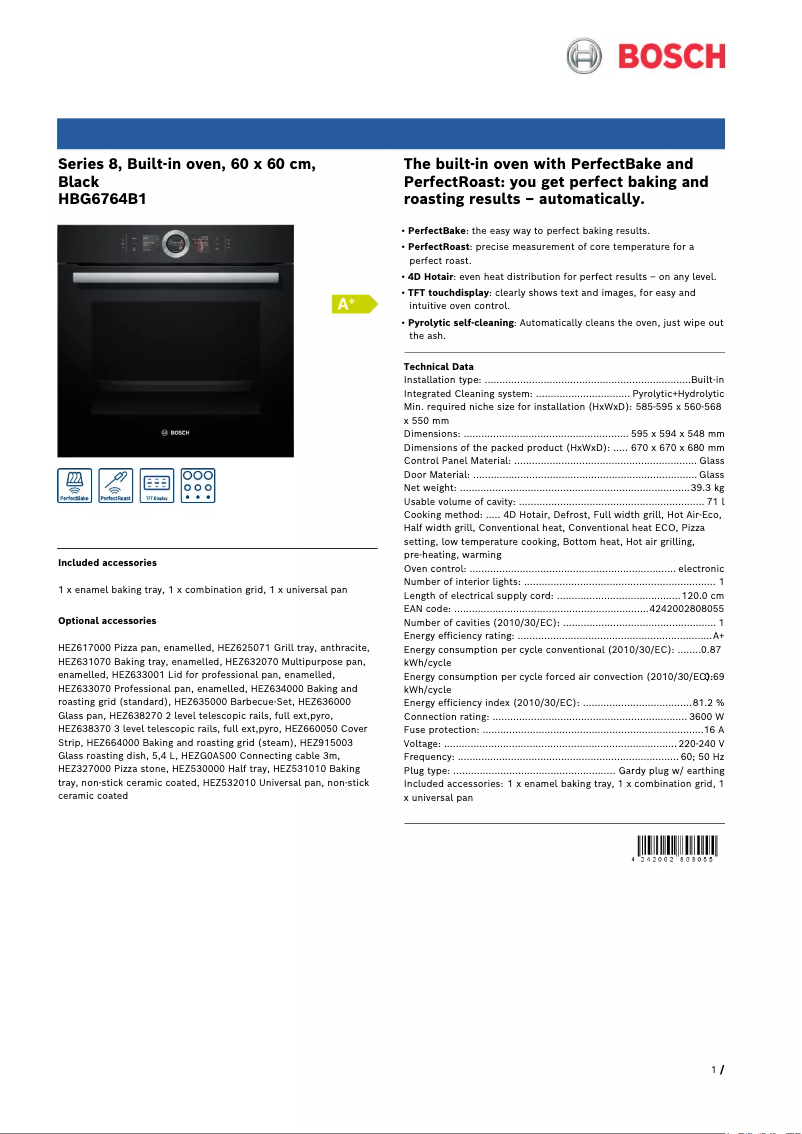 Image de la première page du manuel de l'appareil HBG6764B1