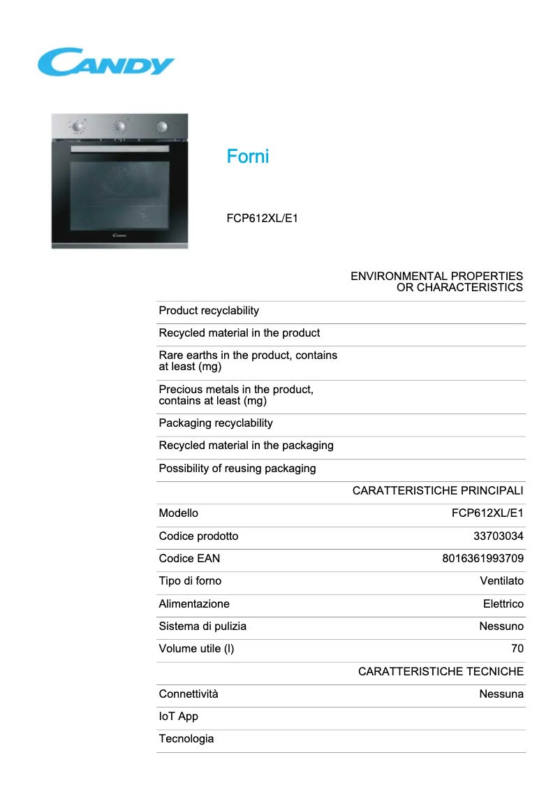 Image de la première page du manuel de l'appareil FCP612XL/E1