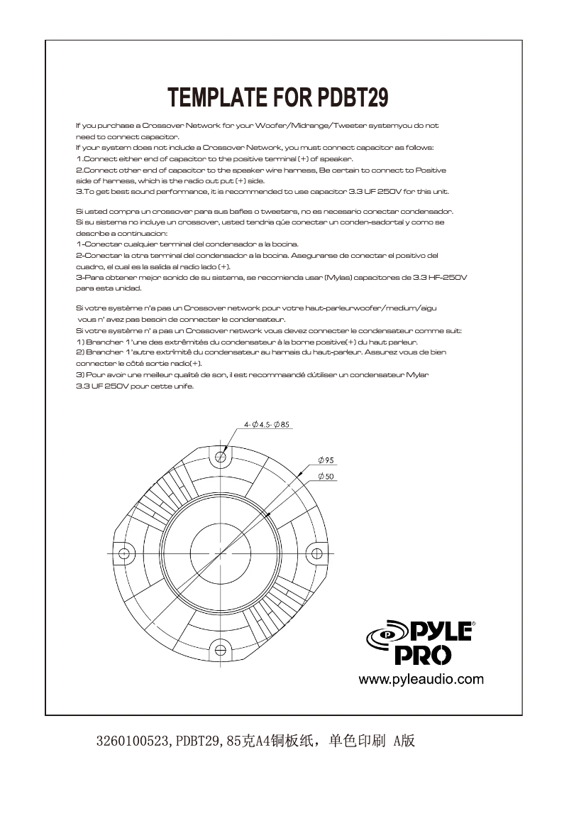 Page 1 de la notice Manuel utilisateur Pyle PDBT29