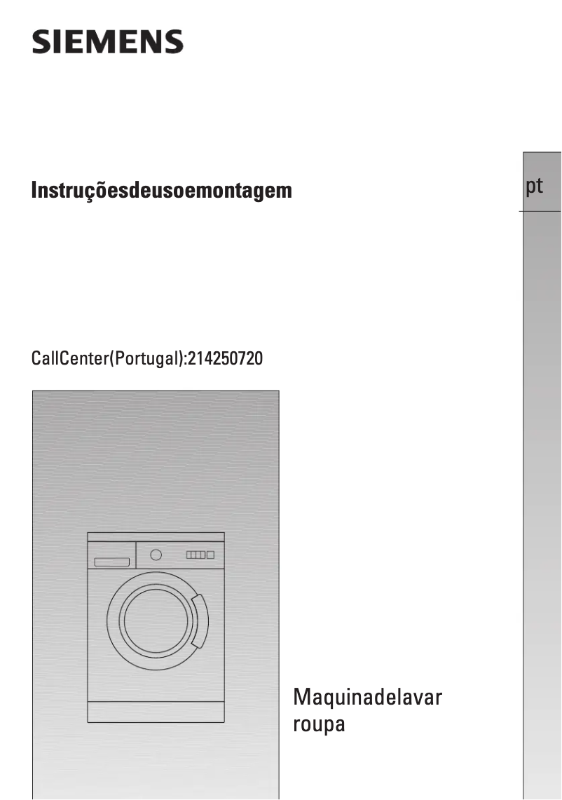 Page 1 de la notice Manuel utilisateur Siemens WXLP126XEE