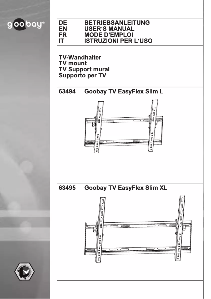 Page n°1 - Manuel utilisateur Wentronic TV EasyFlex Slim L