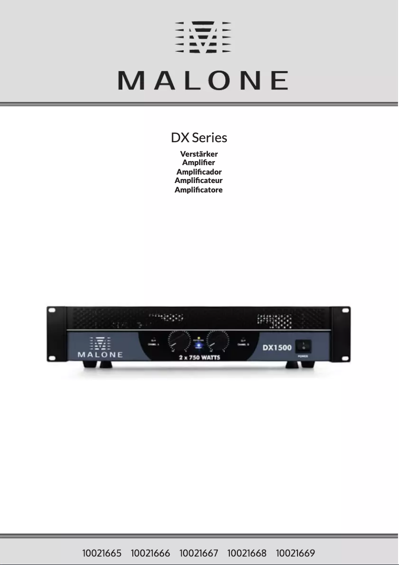Page 1 de la notice Manuel utilisateur Malone DX1200