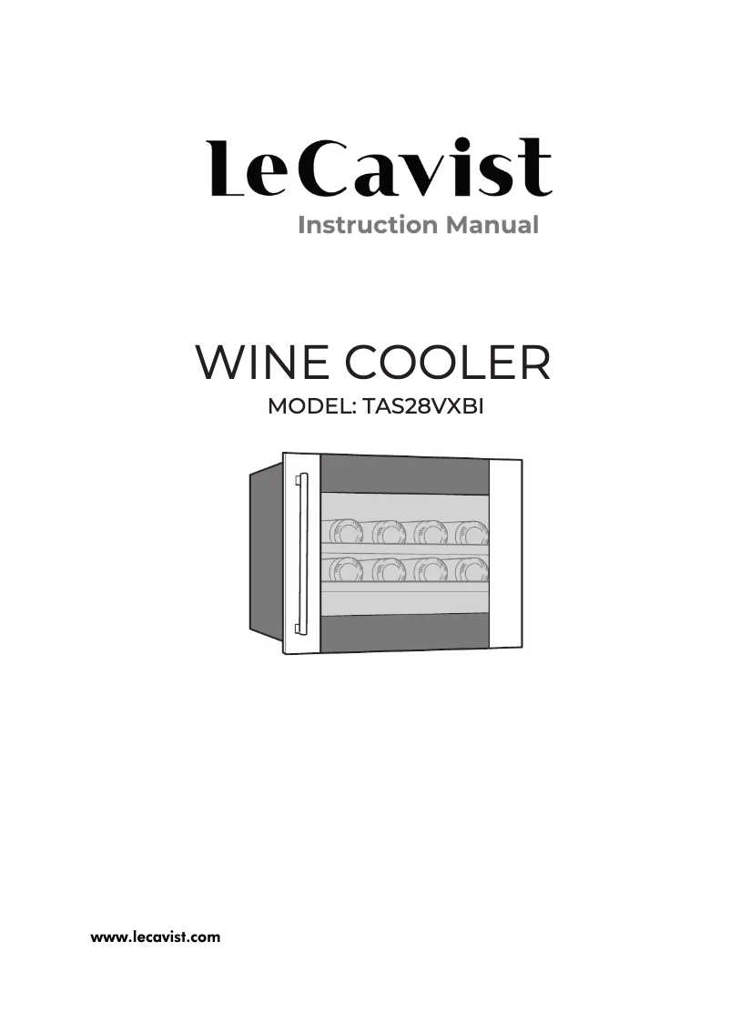 Page n°1 - Manuel utilisateur LeCavist TAS28VXBI