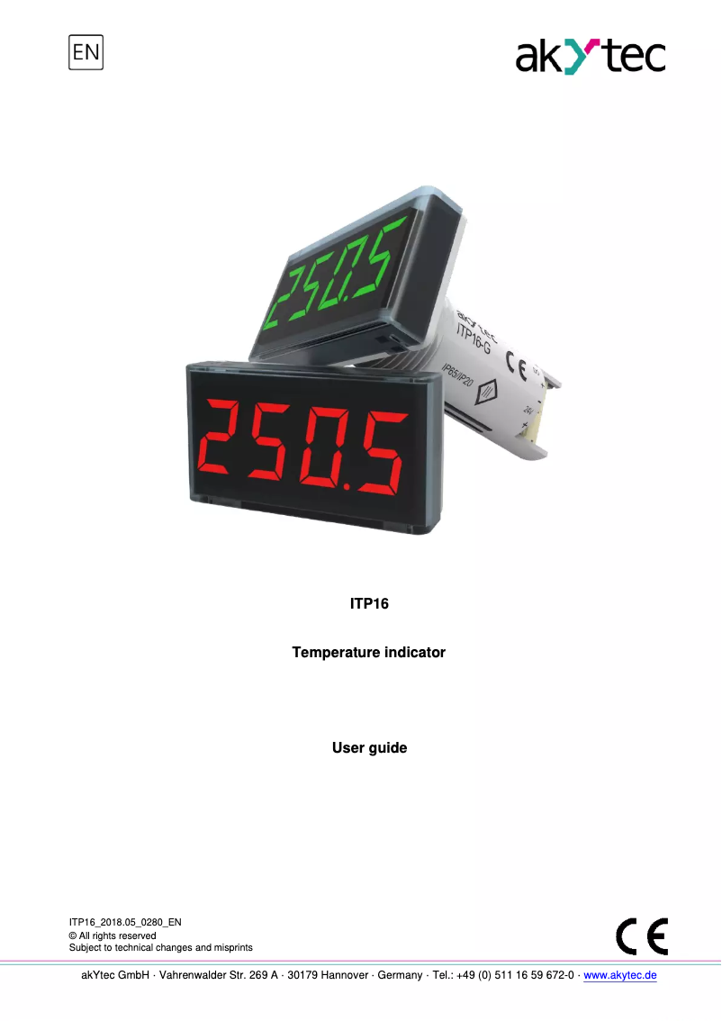 Image de la première page du manuel de l'appareil ITP16