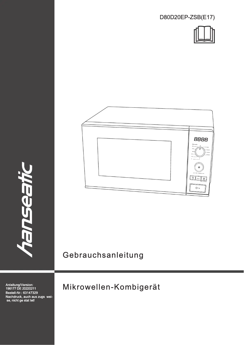Page 1 de la notice Manuel utilisateur Hanseatic D80D20EP-ZSB(E17)