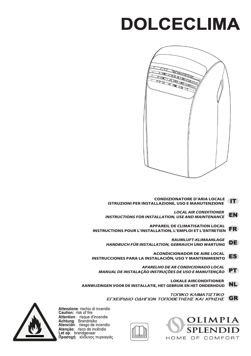 Page 1 de la notice Manuel utilisateur Olimpia Splendid Dolceclima Silent 12