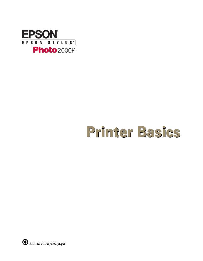 Image de la première page du manuel de l'appareil Stylus Photo 2000P