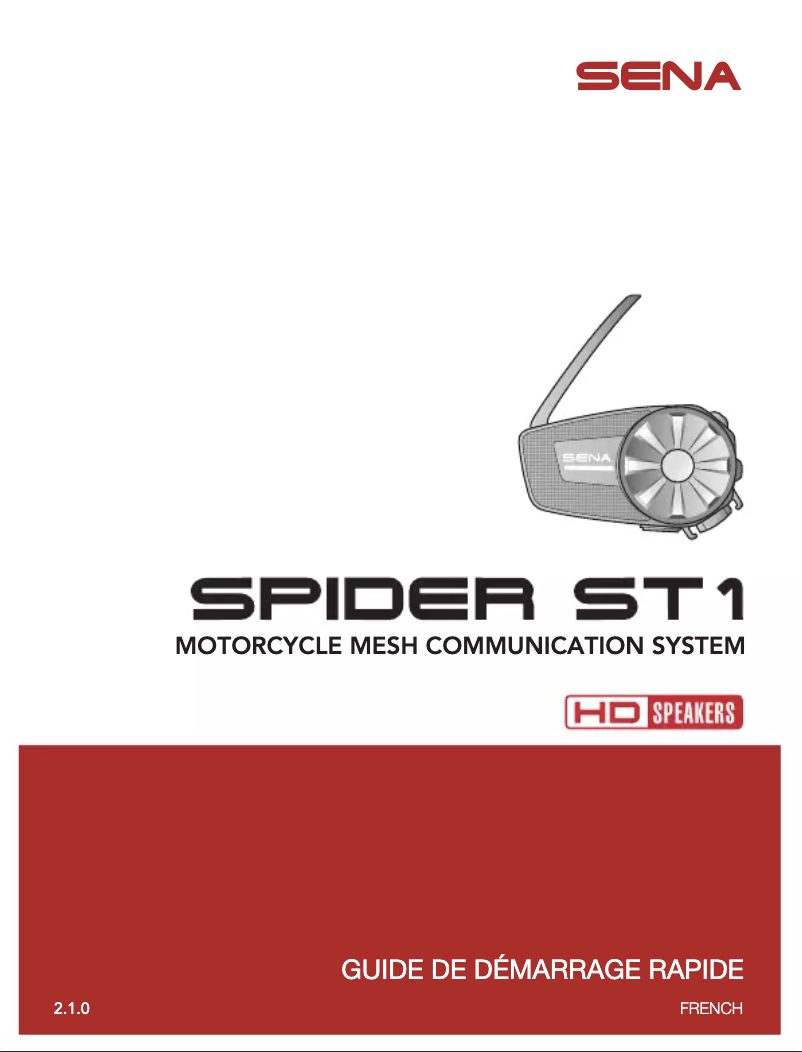 Page 1 de la notice Guide de démarrage rapide Sena Spider ST1