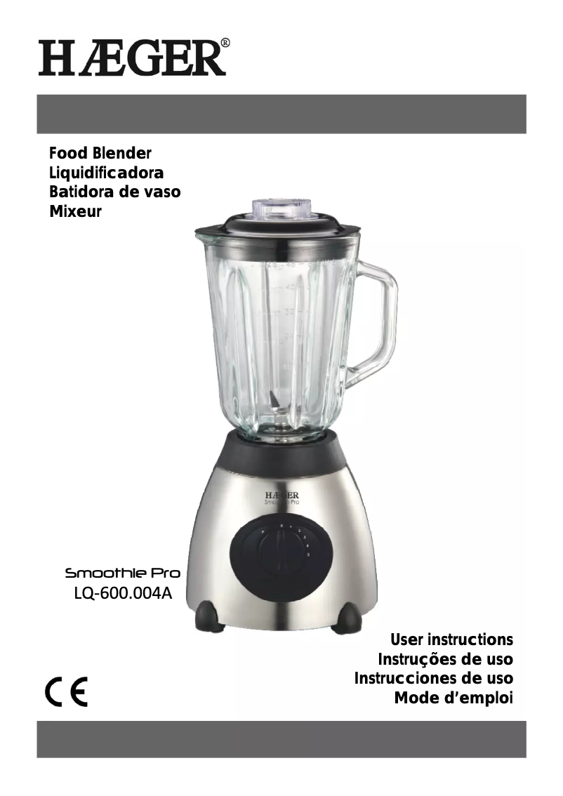 Page n°1 - Manuel utilisateur Haeger Smoothie Pro