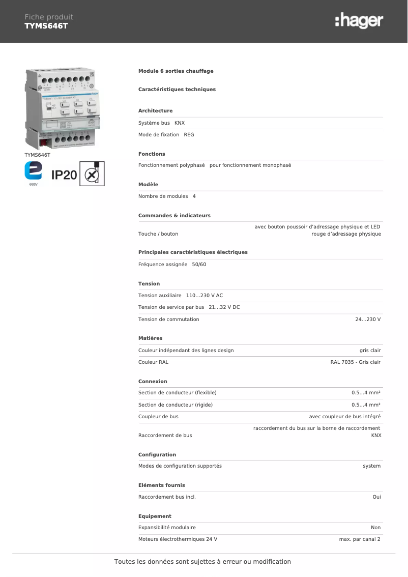 Image de la première page du manuel de l'appareil TYMS646T