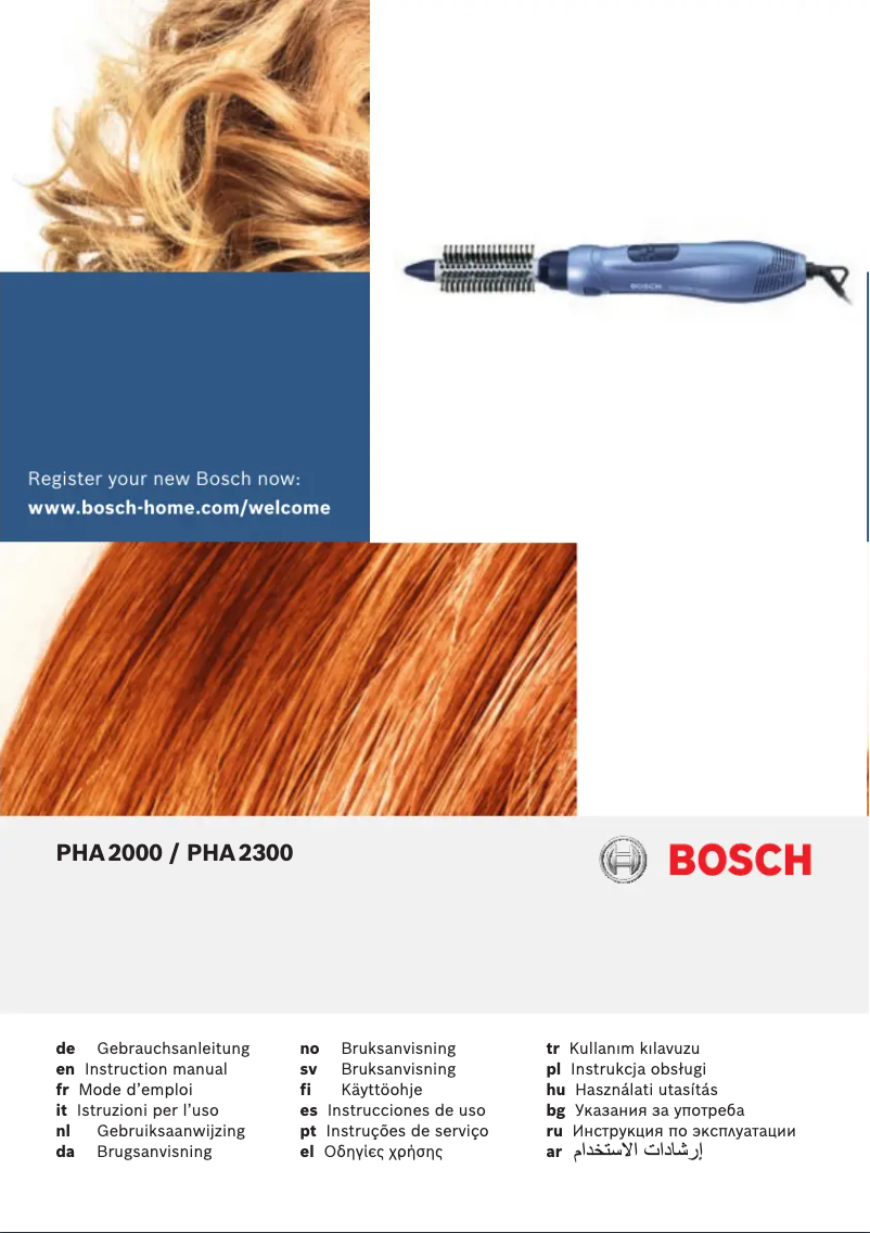 Page n°1 - Manuel utilisateur Bosch PHA 2000