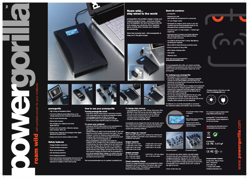 Página 1 del manual Manual de usuario Powertraveller Powergorilla