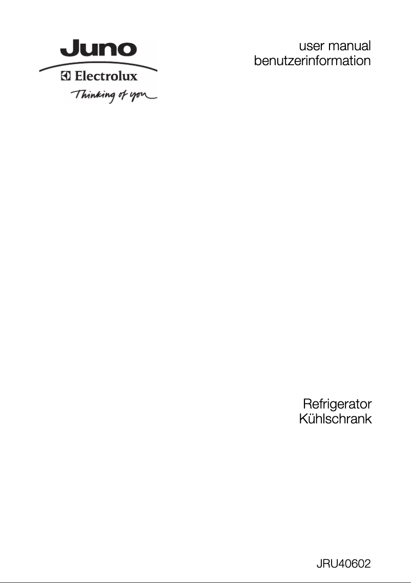 Page n°1 - Manuel utilisateur Juno Electrolux JRU40602