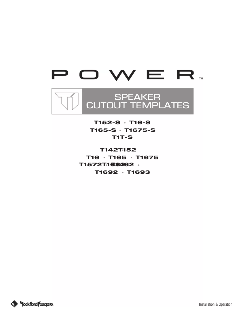 Page n°1 - Mode d'emploi Rockford Fosgate Power T1462