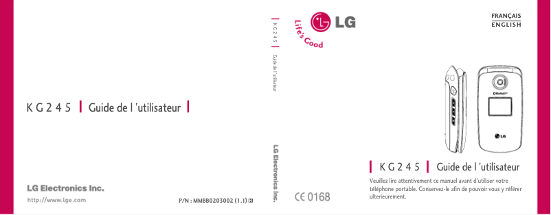 Image de la première page du manuel de l'appareil KG245