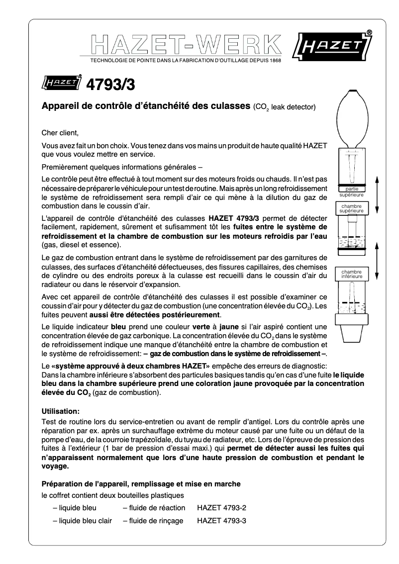 Page 1 de la notice Manuel utilisateur Hazet 4793/3