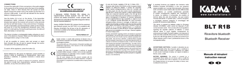 Imagen de la primera página del manual del dispositivo BLT R1B