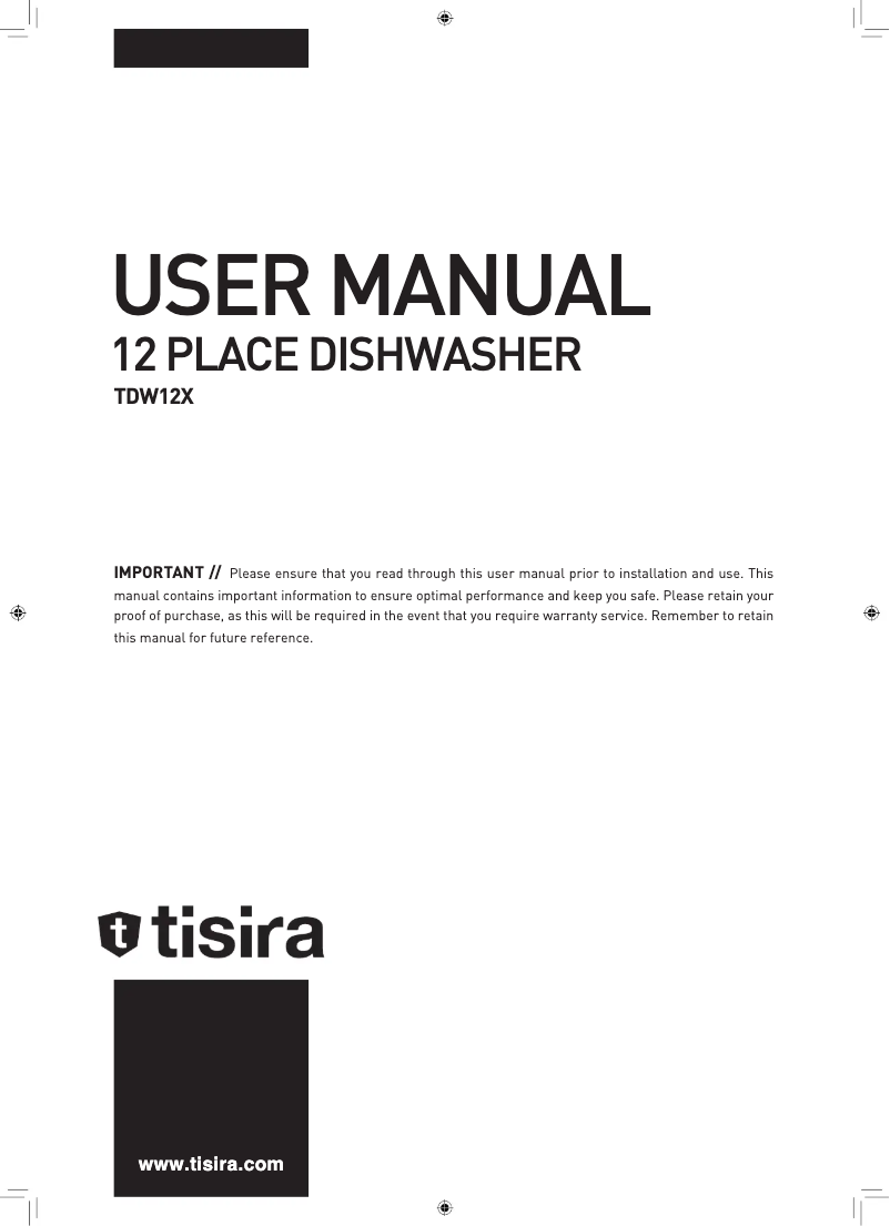 Image de la première page du manuel de l'appareil TDW12AX